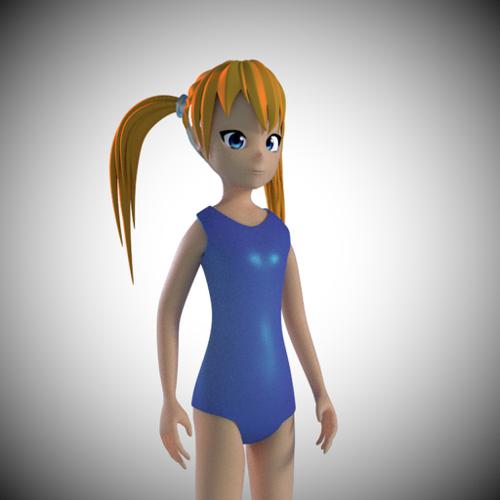 anime swim suit girl preview image